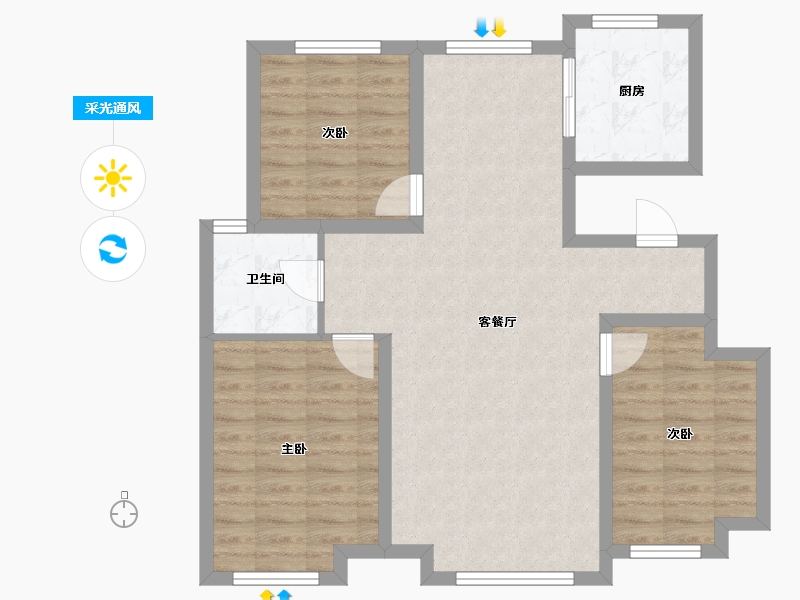 新疆维吾尔自治区-乌鲁木齐市-汇臻城.臻园-82.47-户型库-采光通风