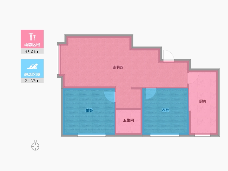 新疆维吾尔自治区-乌鲁木齐市-汇臻城.臻园-63.54-户型库-动静分区