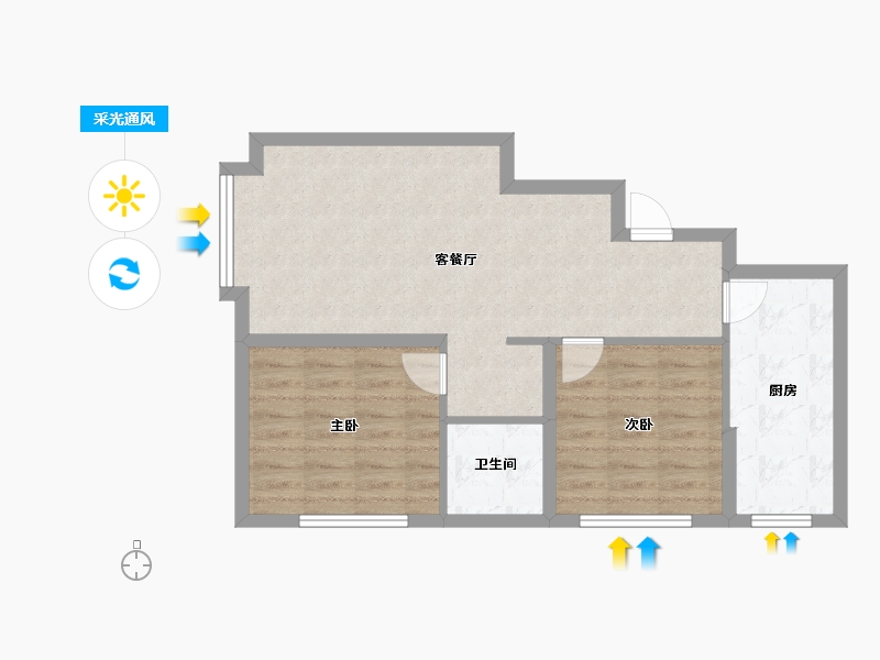 新疆维吾尔自治区-乌鲁木齐市-汇臻城.臻园-63.54-户型库-采光通风