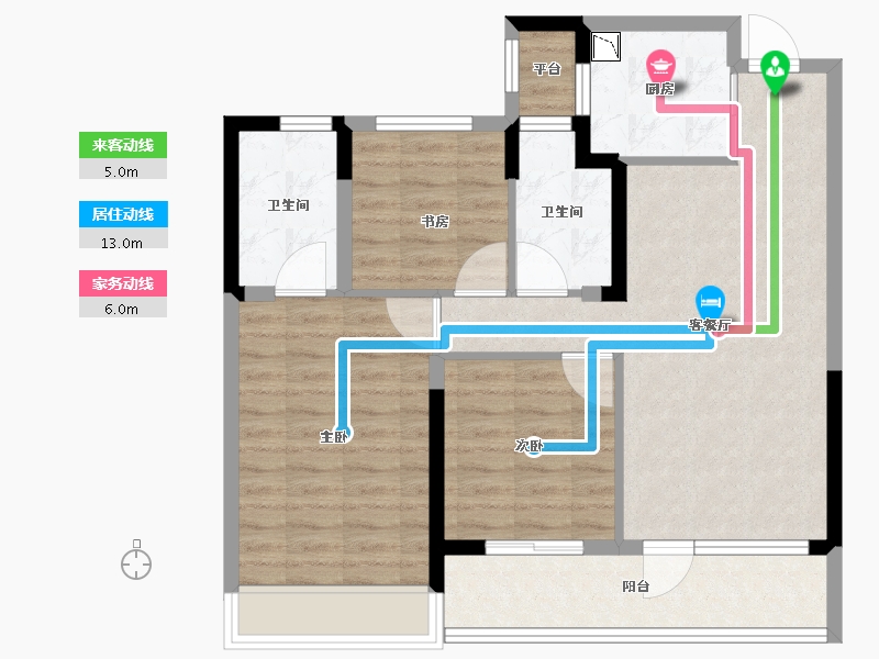 浙江省-温州市-保利天悦-84.00-户型库-动静线