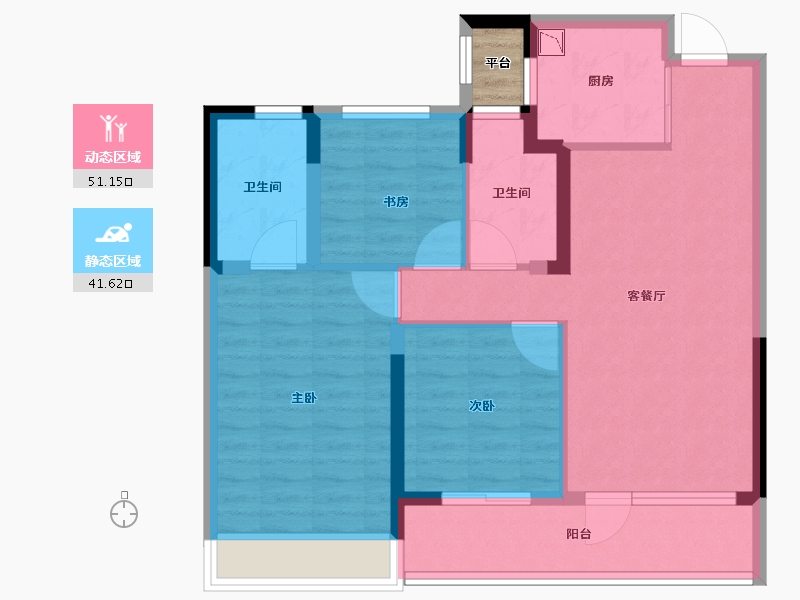 浙江省-温州市-保利天悦-84.00-户型库-动静分区