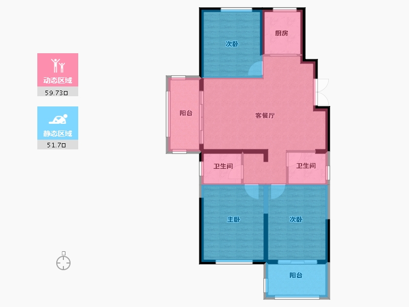 江苏省-连云港市-福港・好莱坞-101.00-户型库-动静分区