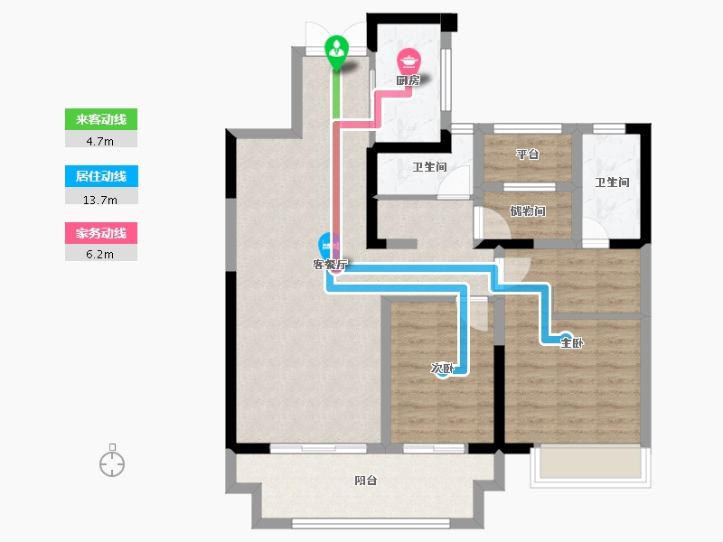 江苏省-连云港市-吾悦和府-86.48-户型库-动静线