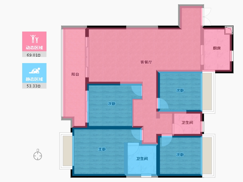 江苏省-扬州市-虎踞湾-108.69-户型库-动静分区