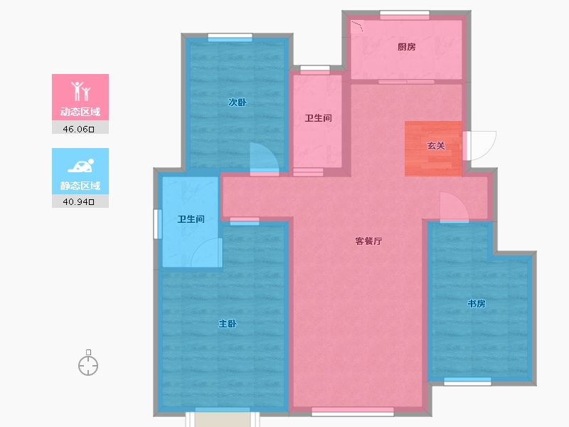 北京-北京市-紫金府・御园-77.06-户型库-动静分区