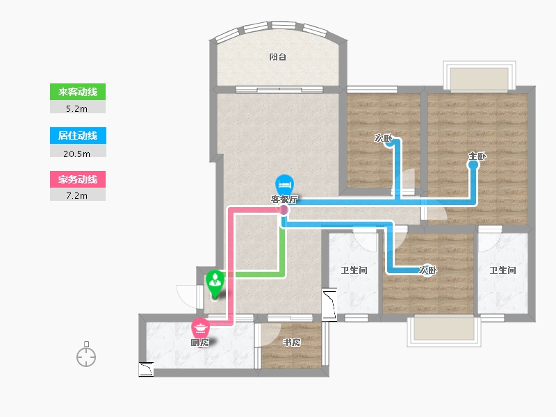 广西壮族自治区-百色市-平果碧桂园-88.09-户型库-动静线