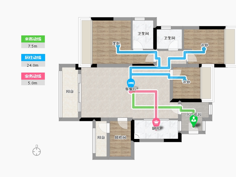 重庆-重庆市-星澜汇三期-88.80-户型库-动静线