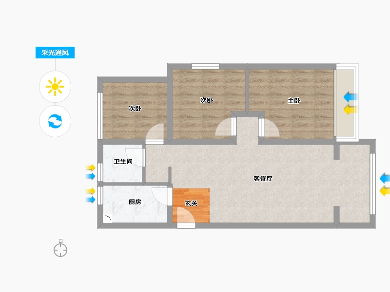 河南省-郑州市-理想名家-65.15-户型库-采光通风