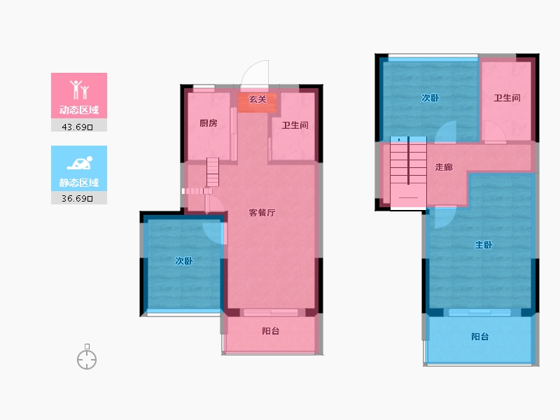 浙江省-杭州市-湖滨外滩-71.00-户型库-动静分区