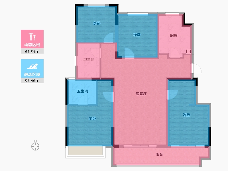 安徽省-芜湖市-绿地国际花都-109.99-户型库-动静分区