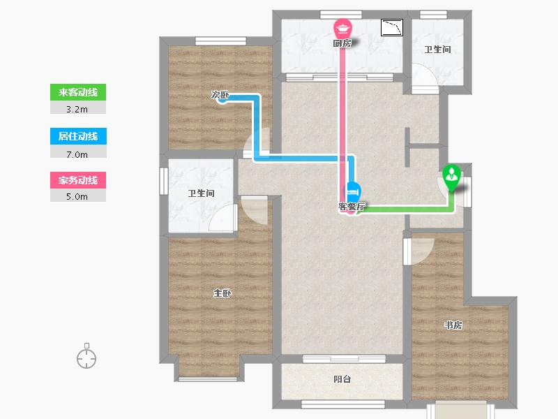 河北省-唐山市-万科公园大道-86.40-户型库-动静线