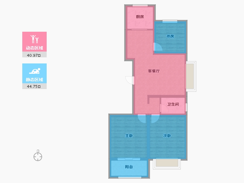 山东省-聊城市-瑞利・昌庭花园-75.96-户型库-动静分区