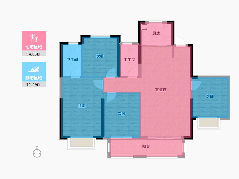 福建省-福州市-世茂东望-97.09-户型库-动静分区