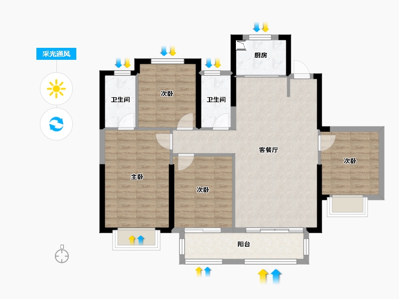 福建省-福州市-世茂东望-97.09-户型库-采光通风