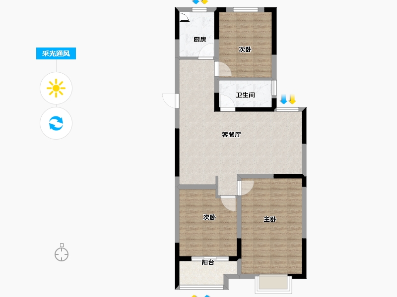 山东省-济南市-中建国熙台-90.00-户型库-采光通风