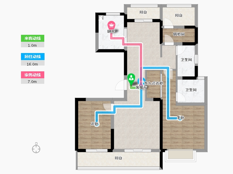 陕西省-西安市-绿城全运村-99.86-户型库-动静线