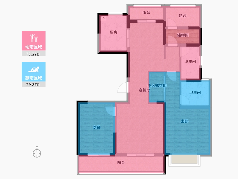 陕西省-西安市-绿城全运村-99.86-户型库-动静分区