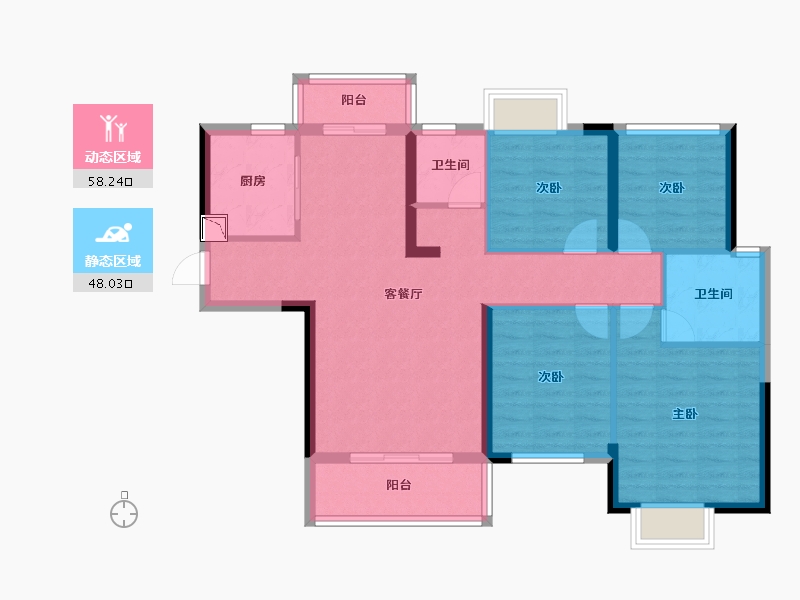 湖南省-长沙市-中建悦和城-94.94-户型库-动静分区