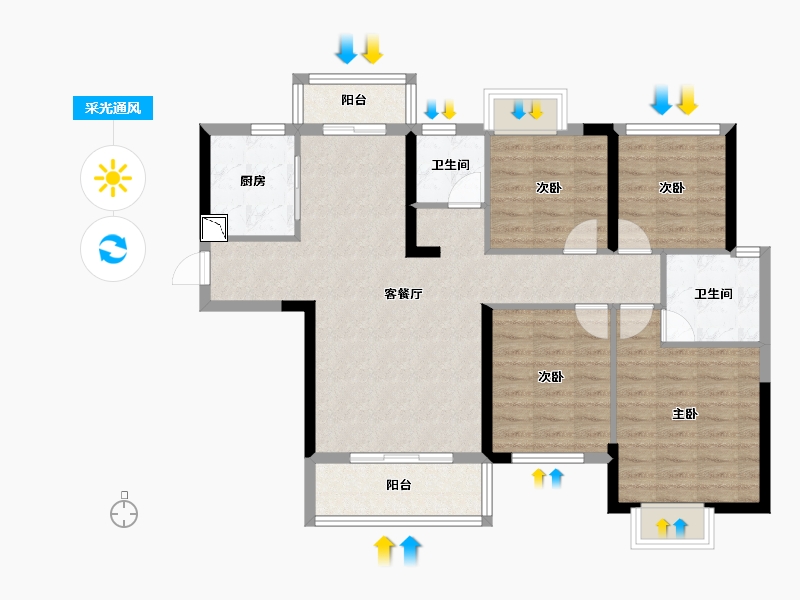 湖南省-长沙市-中建悦和城-94.94-户型库-采光通风