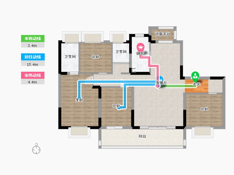 安徽省-安庆市-碧桂园长江万里-111.29-户型库-动静线