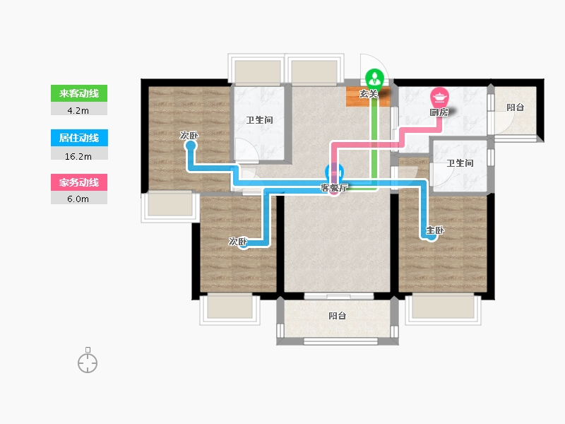 广东省-中山市-碧桂园凤凰城-75.35-户型库-动静线