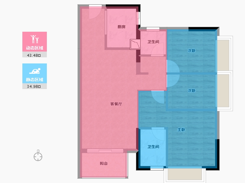 广东省-东莞市-阳光城愉景湾-70.71-户型库-动静分区