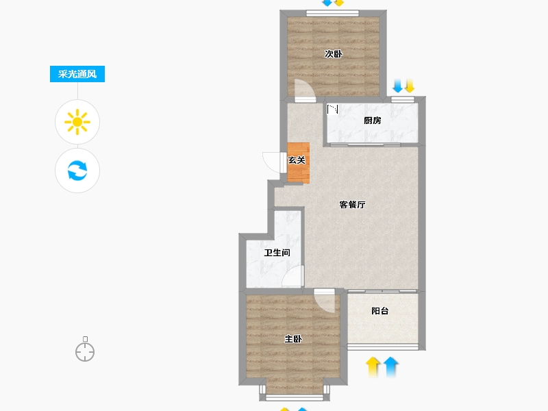 河北省-石家庄市-海兰嘉园-65.00-户型库-采光通风