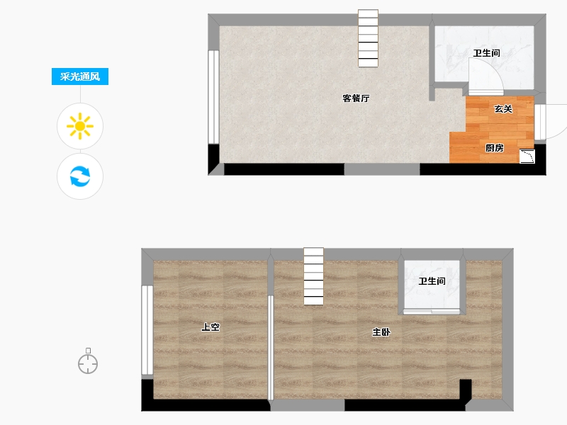 湖南省-长沙市-藏珑湖上公馆-42.47-户型库-采光通风