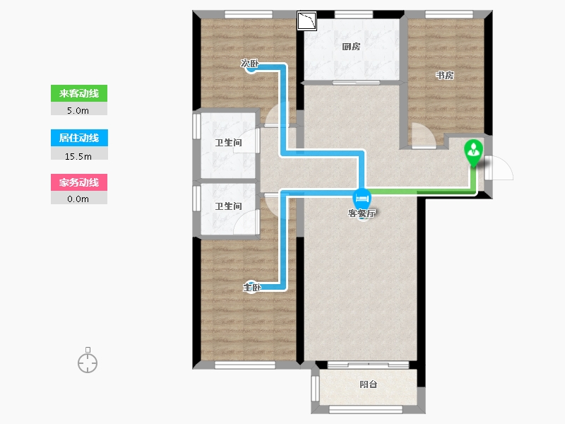 河北省-唐山市-绿城南湖春晓-86.79-户型库-动静线