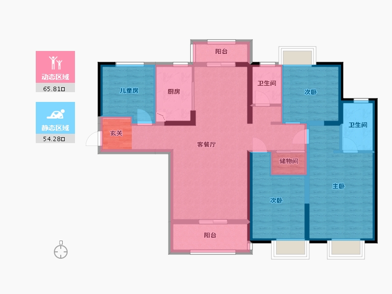 湖南省-长沙市-金地中交麓谷香颂-106.64-户型库-动静分区