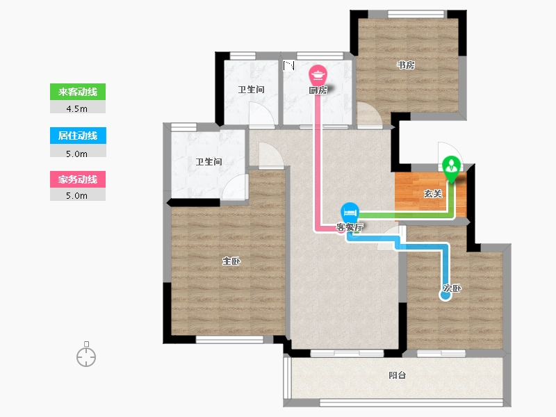 浙江省-宁波市-凤澜邸-87.00-户型库-动静线