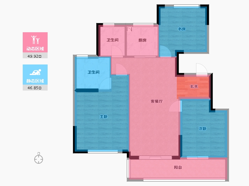 浙江省-宁波市-凤澜邸-87.00-户型库-动静分区