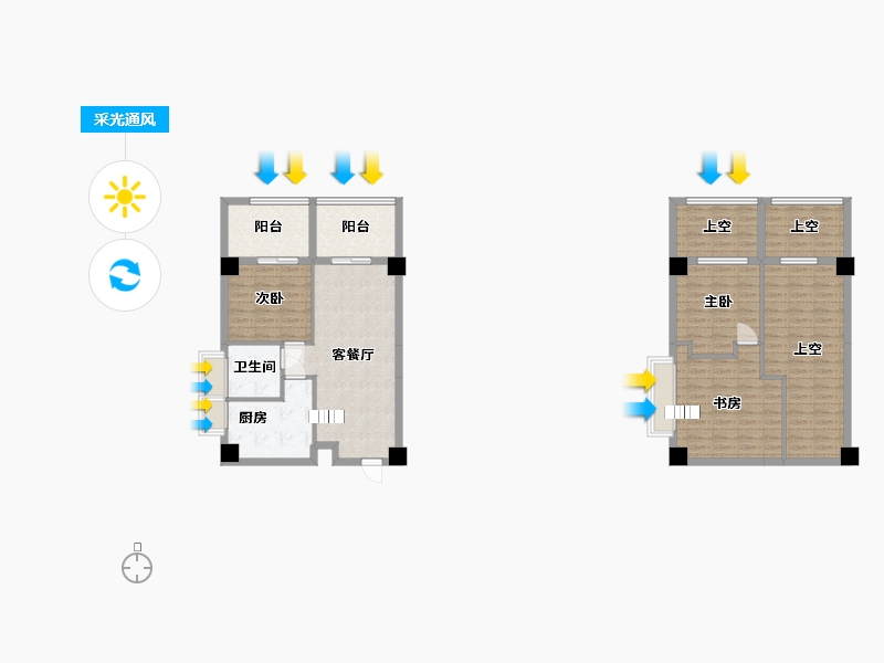 湖南省-长沙市-梦想新天地-110.97-户型库-采光通风