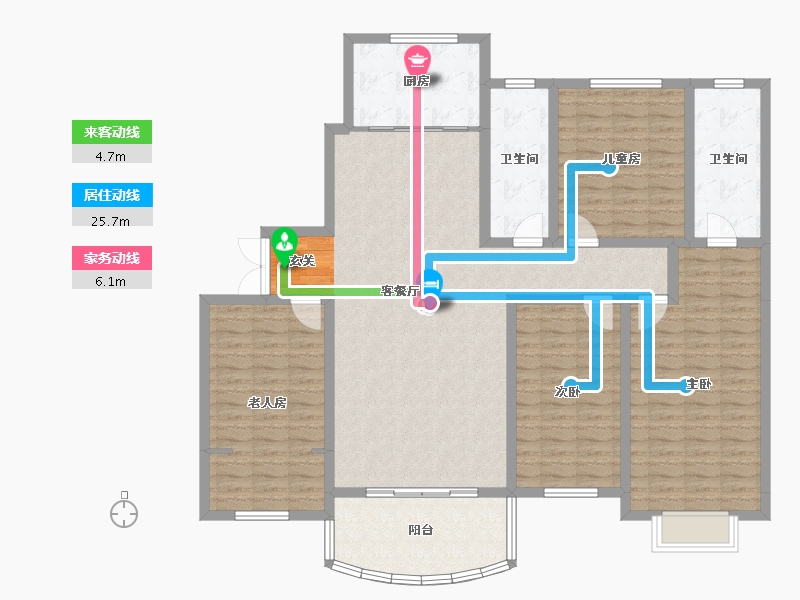 山西省-运城市-滨湖一号-146.26-户型库-动静线