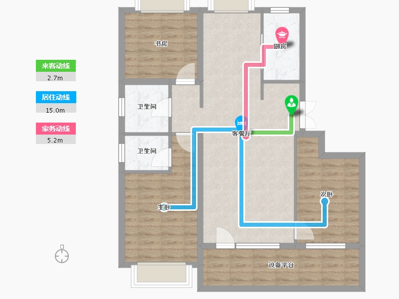 黑龙江省-哈尔滨市-御湖壹号-89.70-户型库-动静线