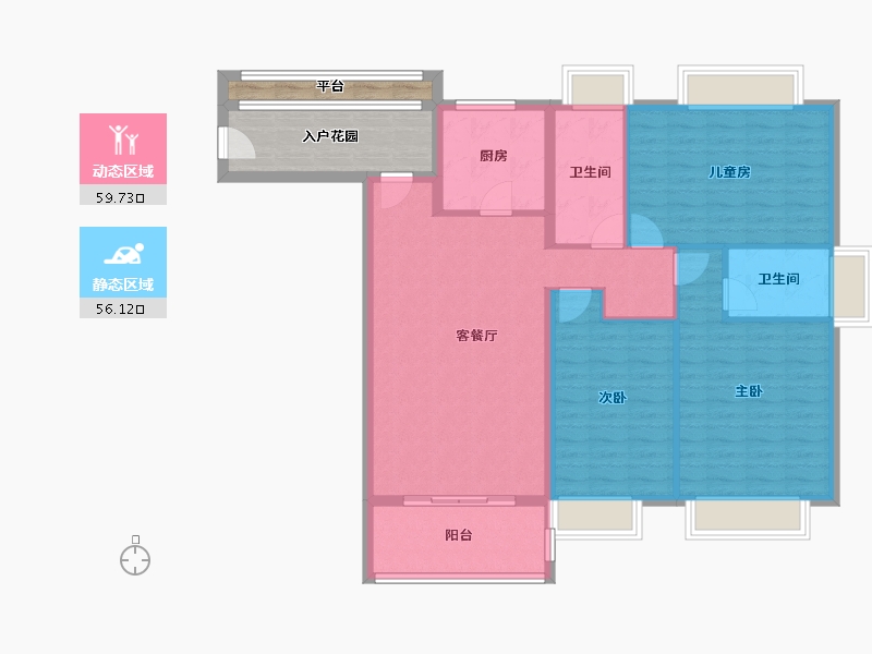 青海省-海南藏族自治州-海口华润中心-115.57-户型库-动静分区