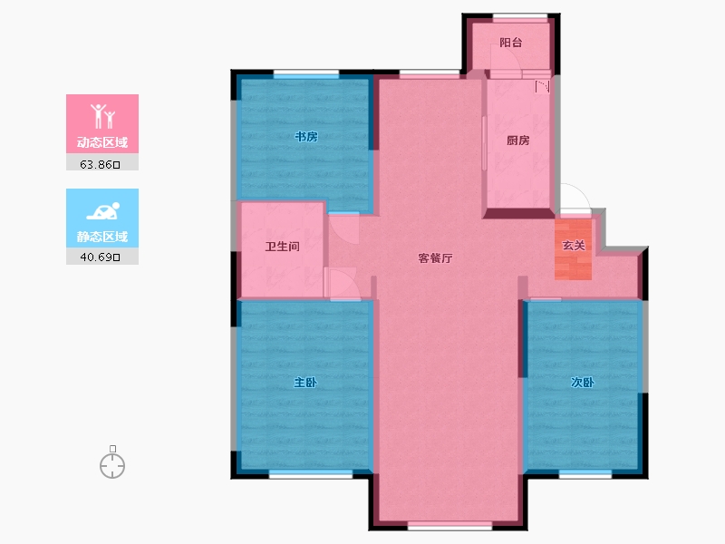 吉林省-长春市-龙翔国际观邸-94.00-户型库-动静分区