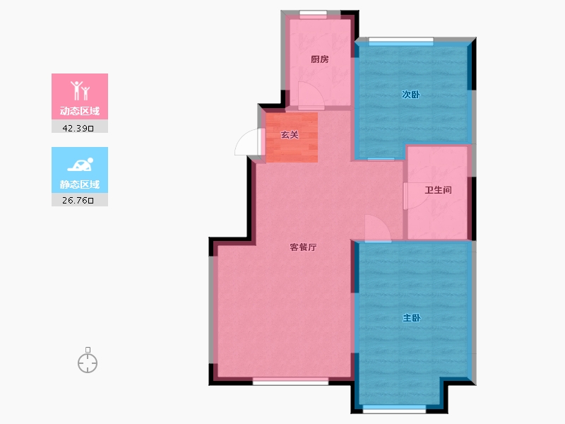 吉林省-长春市-龙翔国际观邸-62.18-户型库-动静分区