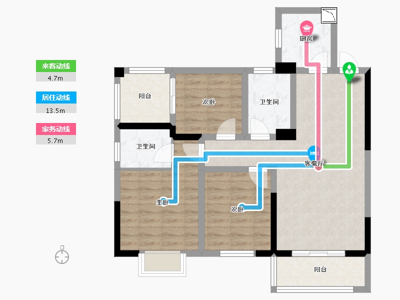 湖南省-长沙市-楚天世纪城西苑-79.16-户型库-动静线