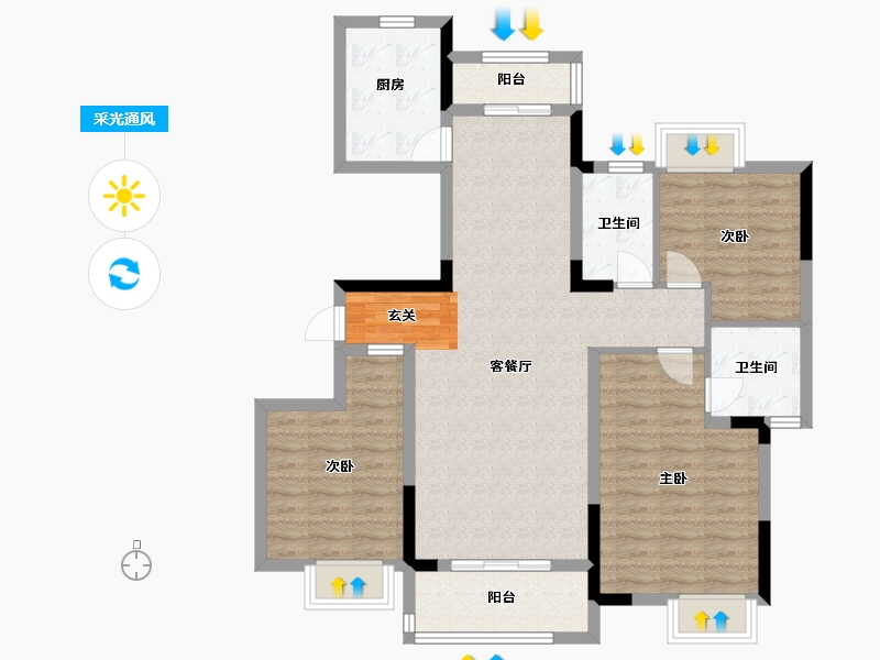 江西省-吉安市-龙飞・和纵芯园-97.00-户型库-采光通风