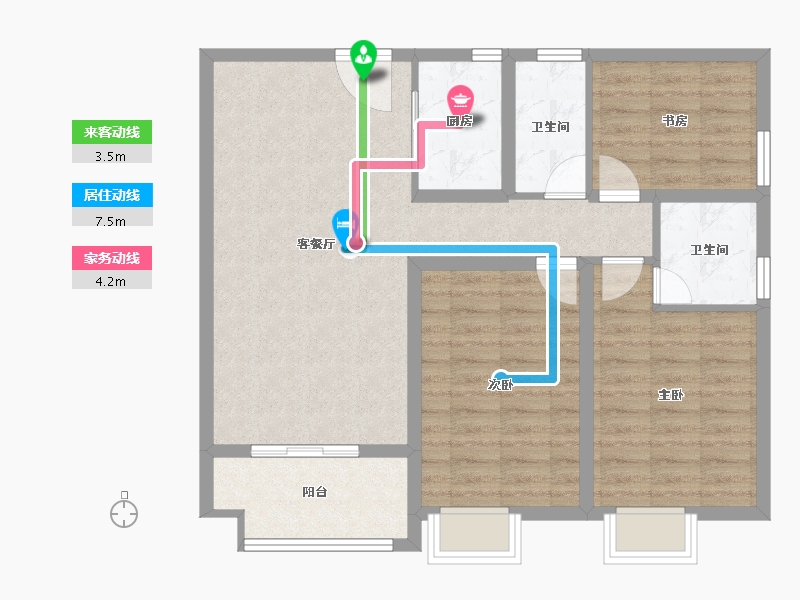 湖南省-长沙市-金恒・银杉里-85.91-户型库-动静线