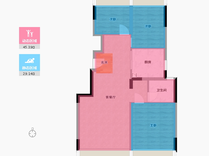 吉林省-长春市-保利时光印象-66.68-户型库-动静分区