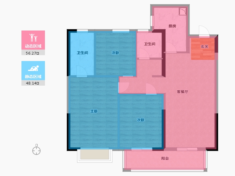 江西省-吉安市-正荣阳光城・文澜府-93.72-户型库-动静分区