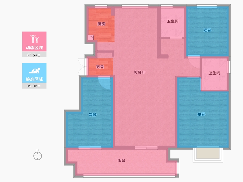 山东省-临沂市-泰鑫御园-91.44-户型库-动静分区