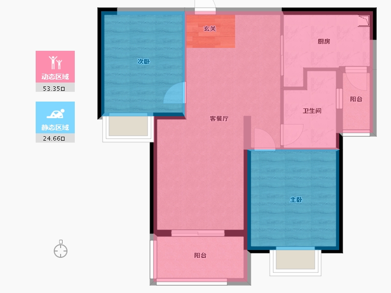 福建省-三明市-恒大御龙天峰-69.66-户型库-动静分区