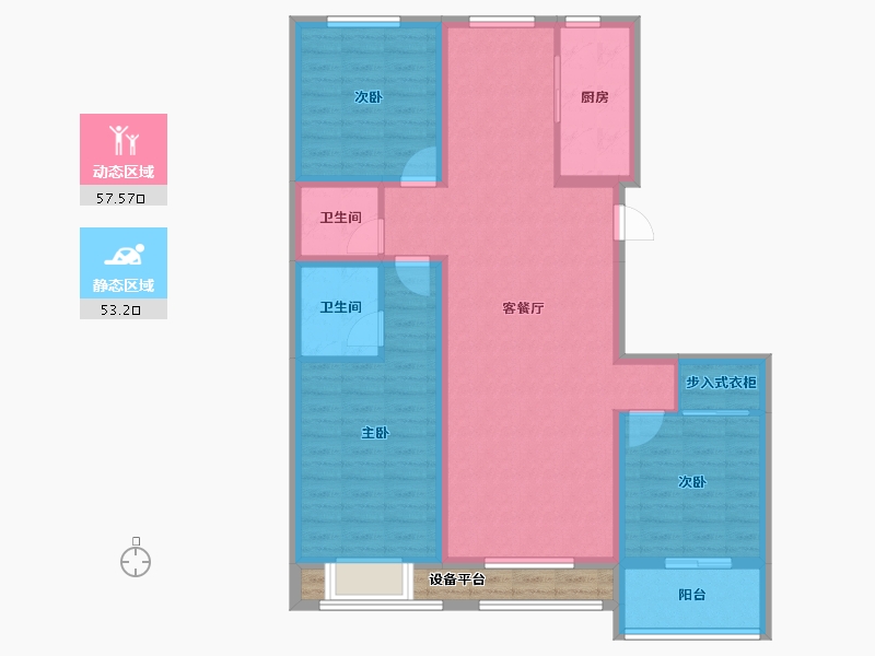 河北省-邢台市-幸福e家-104.07-户型库-动静分区