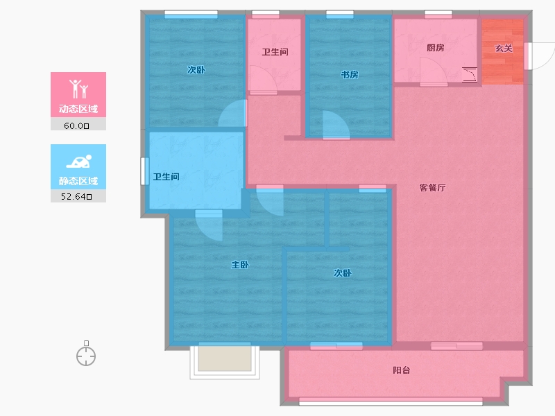 山西省-晋中市-晋中阳光城・文澜府-100.83-户型库-动静分区