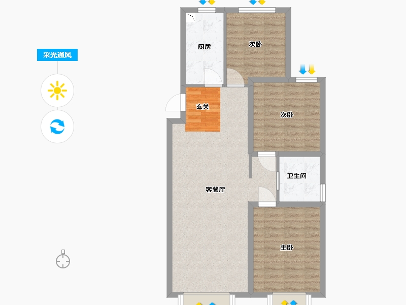 天津-天津市-中国铁建西派国印・禧阙-80.00-户型库-采光通风