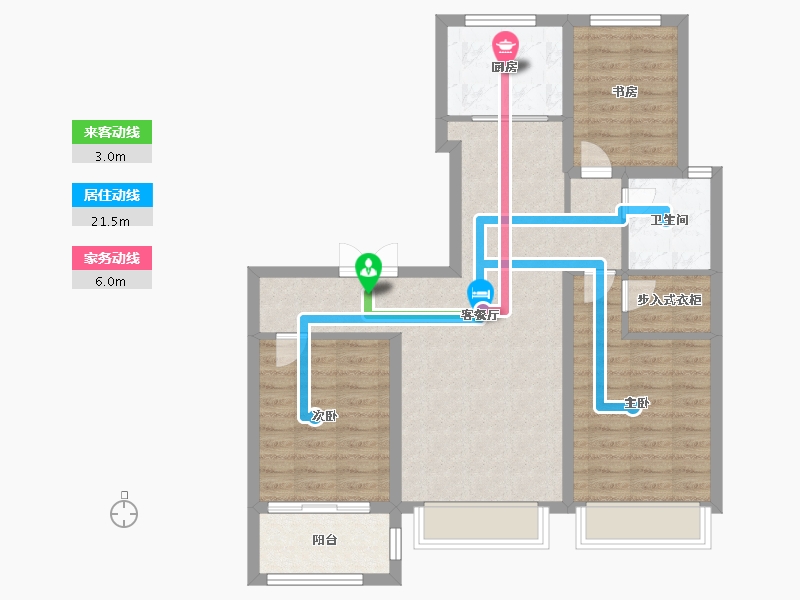 山东省-潍坊市-中房·爱悦城-84.64-户型库-动静线