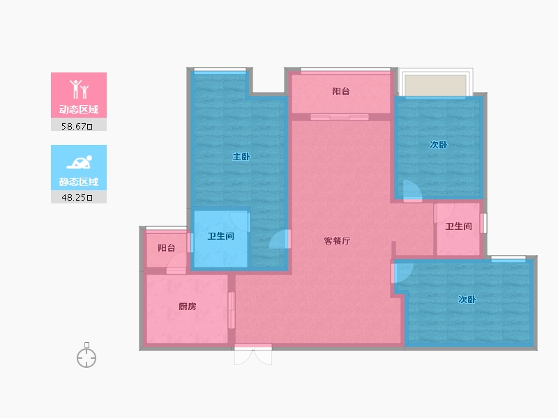 河南省-驻马店市-建业・西湖庄园-94.99-户型库-动静分区